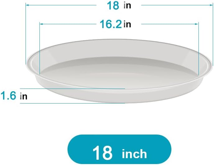 VUWEZ 6 Pack of 18 inch Plant Saucer (16 Inch Base), Plant Saucer 18 Inch Round, Plant Trays for Pots, Plant Drip Tray, Plant Pot Saucers, Pot Saucer 18", Plant Saucers for Indoors (18", Black) - Image 2